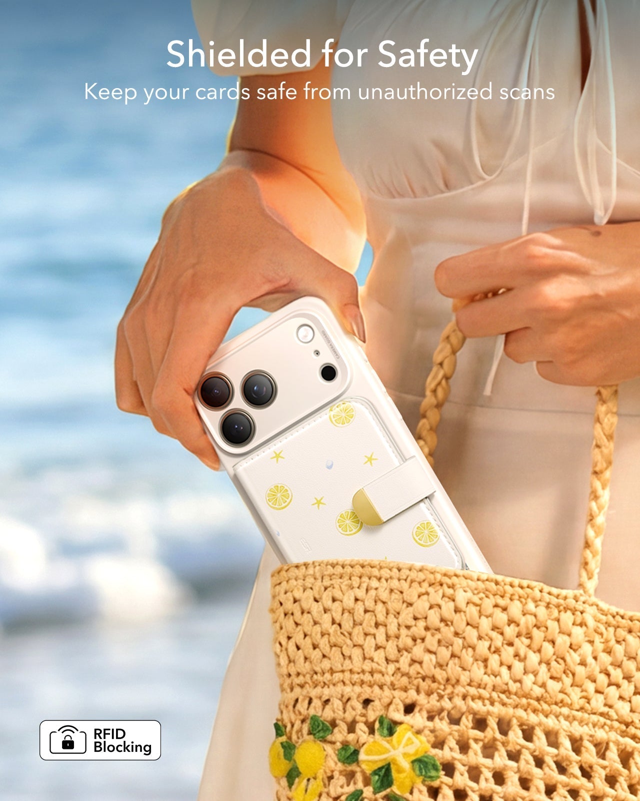 Aura-Clutch-Magnetic-Wallet-Coastal-Summer-ESR-Shielded for Safety