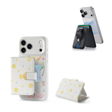 Aura Clutch Magnetic Wallet and Geo Wallet Stand Bundle - Coastal Summer&Midnight Black