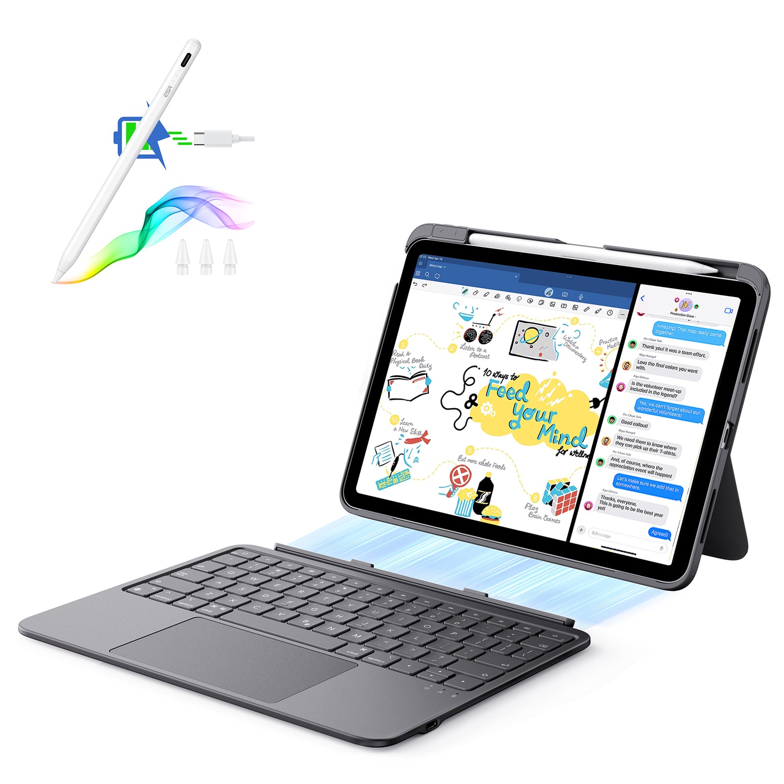 iPad Flex Keyboard Case (Detachable) With Digital Pencil Bundle