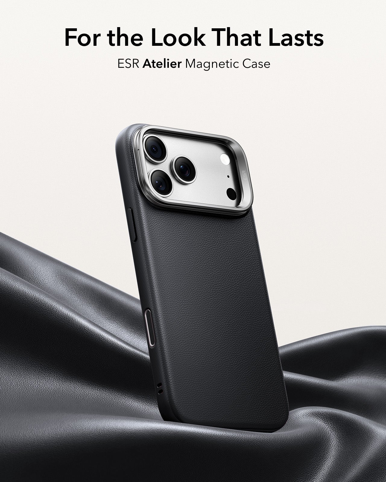 ESR Black Leather iPhone 18 Pro Max Magsafe Case with Stand For the Look That Lasts