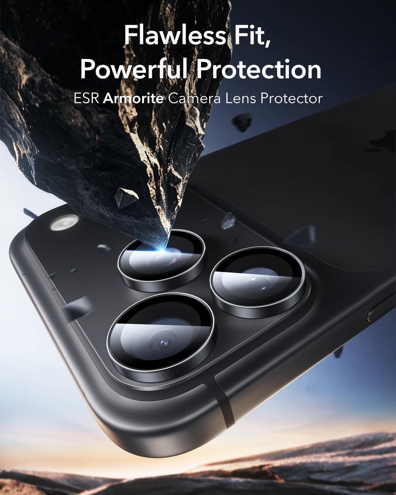 ESR Black iPhone 18 Pro/Pro Max Armorite Camera Lens Protector Flawless Fit,  Powerful Protection