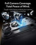 ESR Black iPhone 18 Pro Max Corning Glass Camera Lens Protector Tough metal frame protects your camera system from scratches