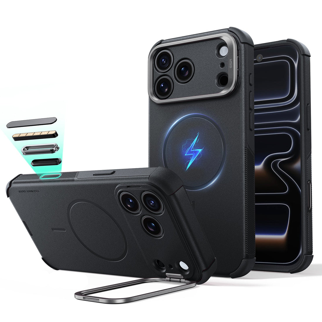 ESR Black iPhone 18 Pro Max Tough Phone Case Magsafe with Stand