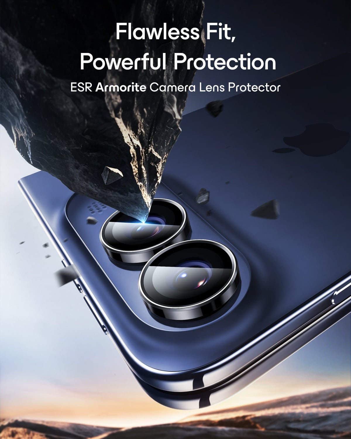 esr Black iPhone Duo Armorite Camera Lens Protector Flawless Fit,  Powerful Protection
