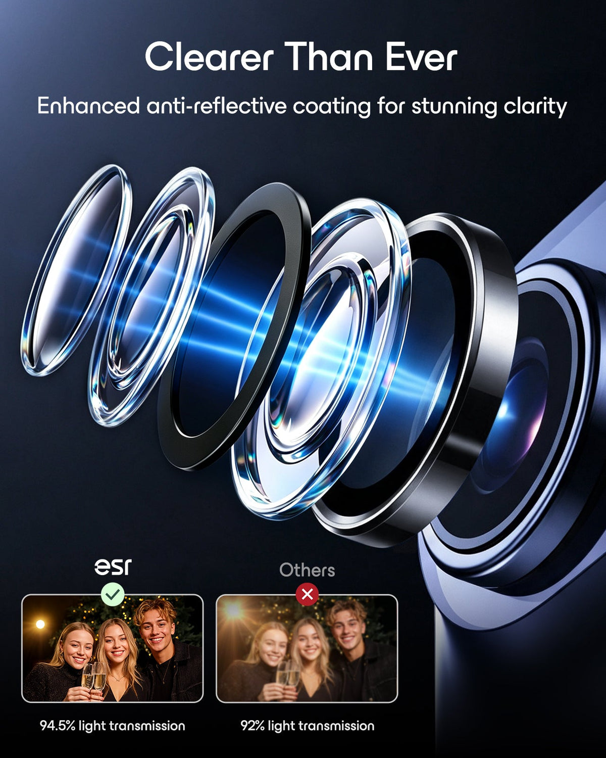 esr Black iPhone Duo Armorite Camera Lens Protector Clearer Than Ever