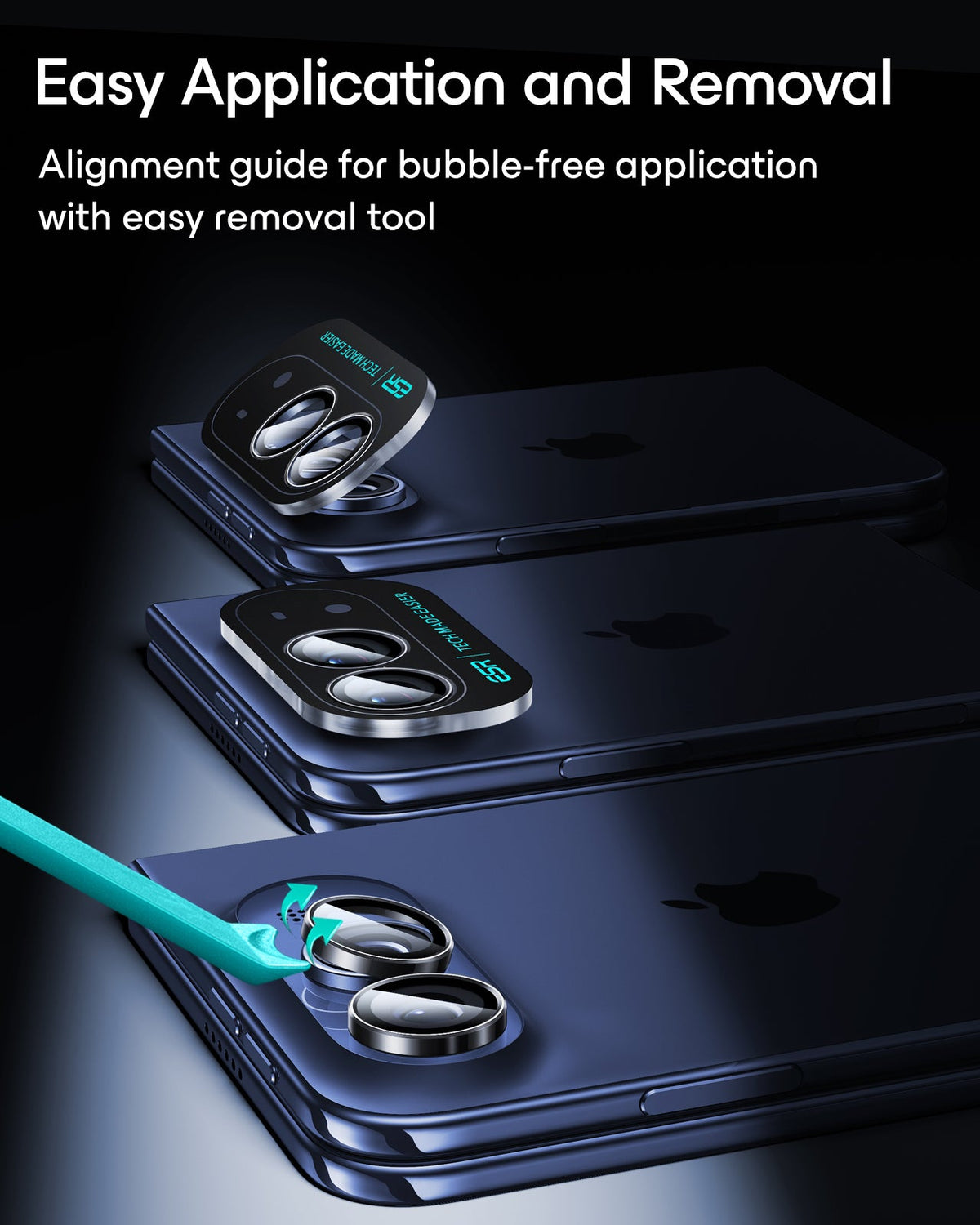 esr Black iPhone Duo Armorite Camera Lens Protector Easy Application and Removal