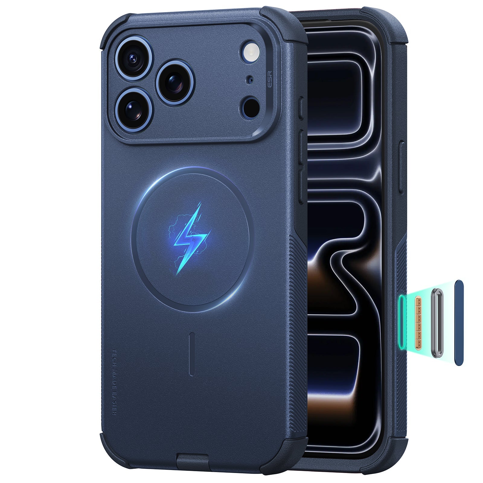 Navy Blue iPhone 18 Pro Max Case Tough Phone Case with Magsafe