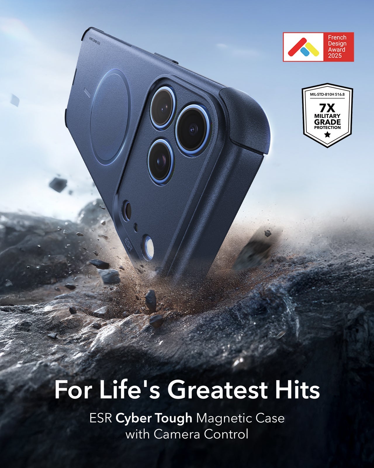ESR Navy Blue iPhone 18 Pro Max Case Tough Phone Case with Magsafe For Life's Greatest Hits