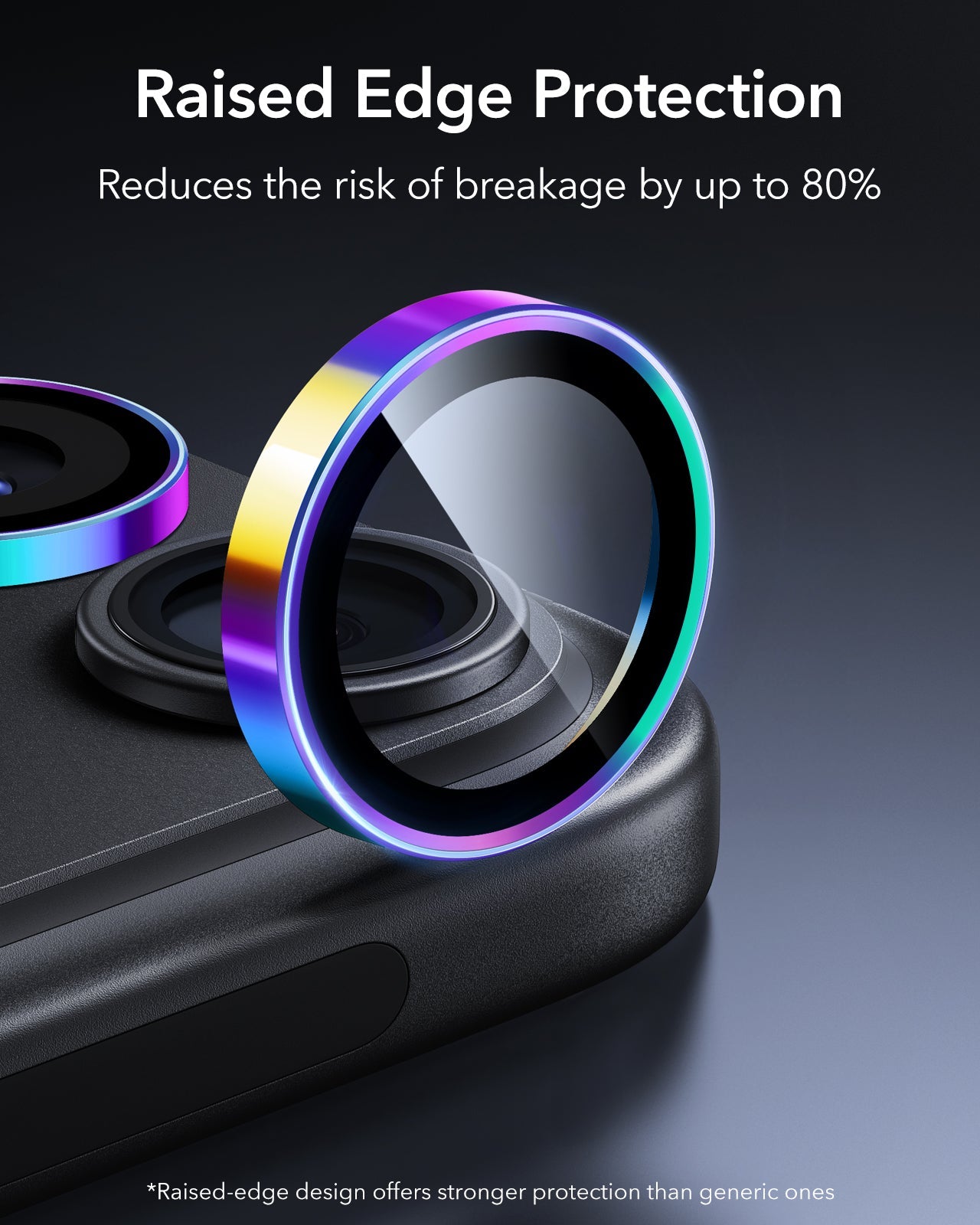 ESR Chromatic iPhone 18 Pro/Pro Max Armorite Camera Lens Protector Raised Edge Protection
