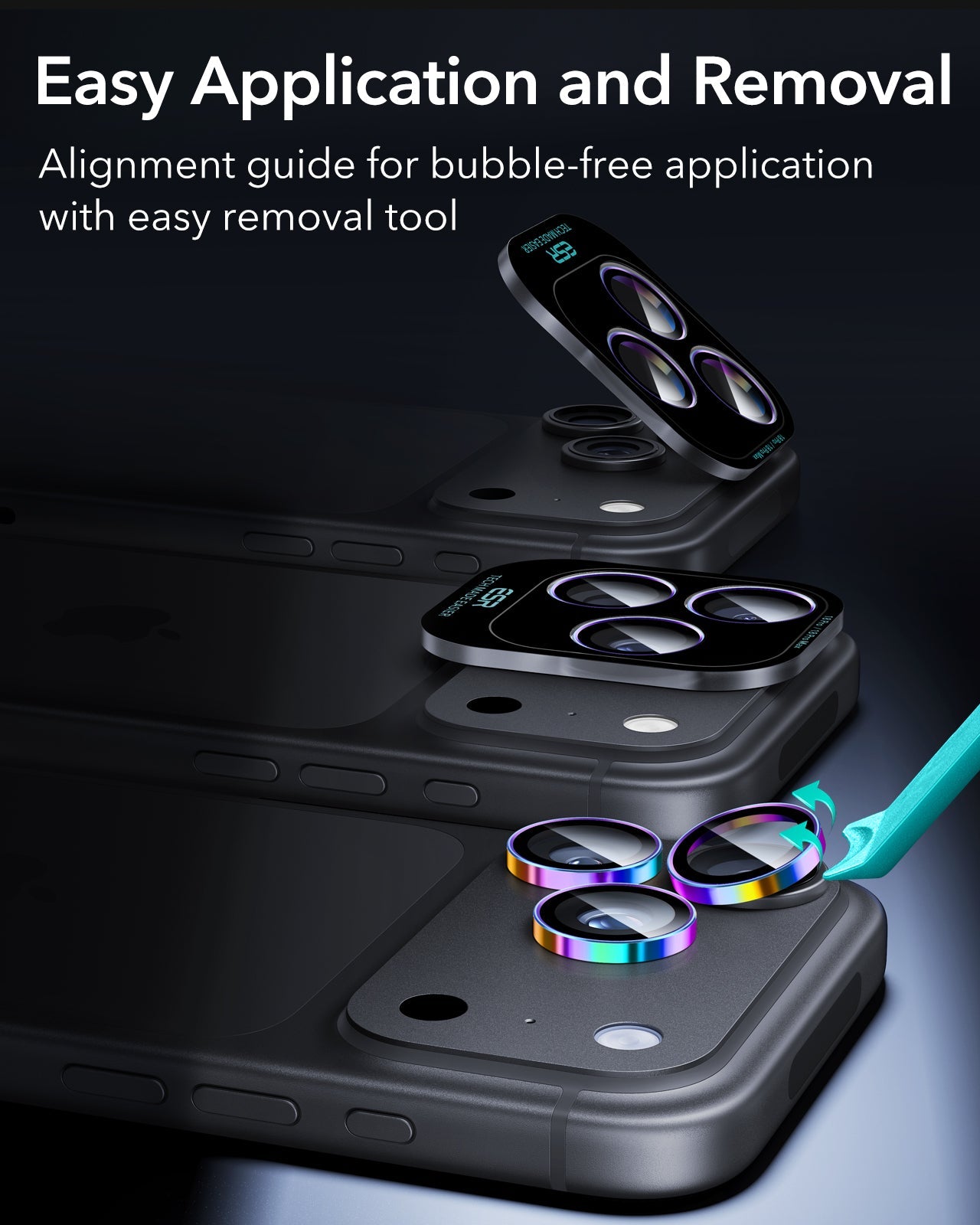 ESR Chromatic iPhone 18 Pro/Pro Max Armorite Camera Lens Protector Easy Application and Removal