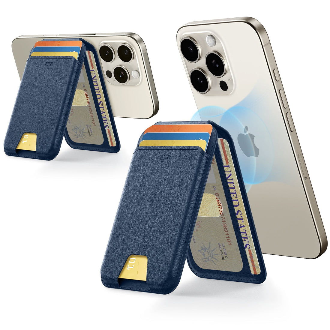 Classic Magnetic Wallet Stand for 5 cards - Dark Blue ESR ESR