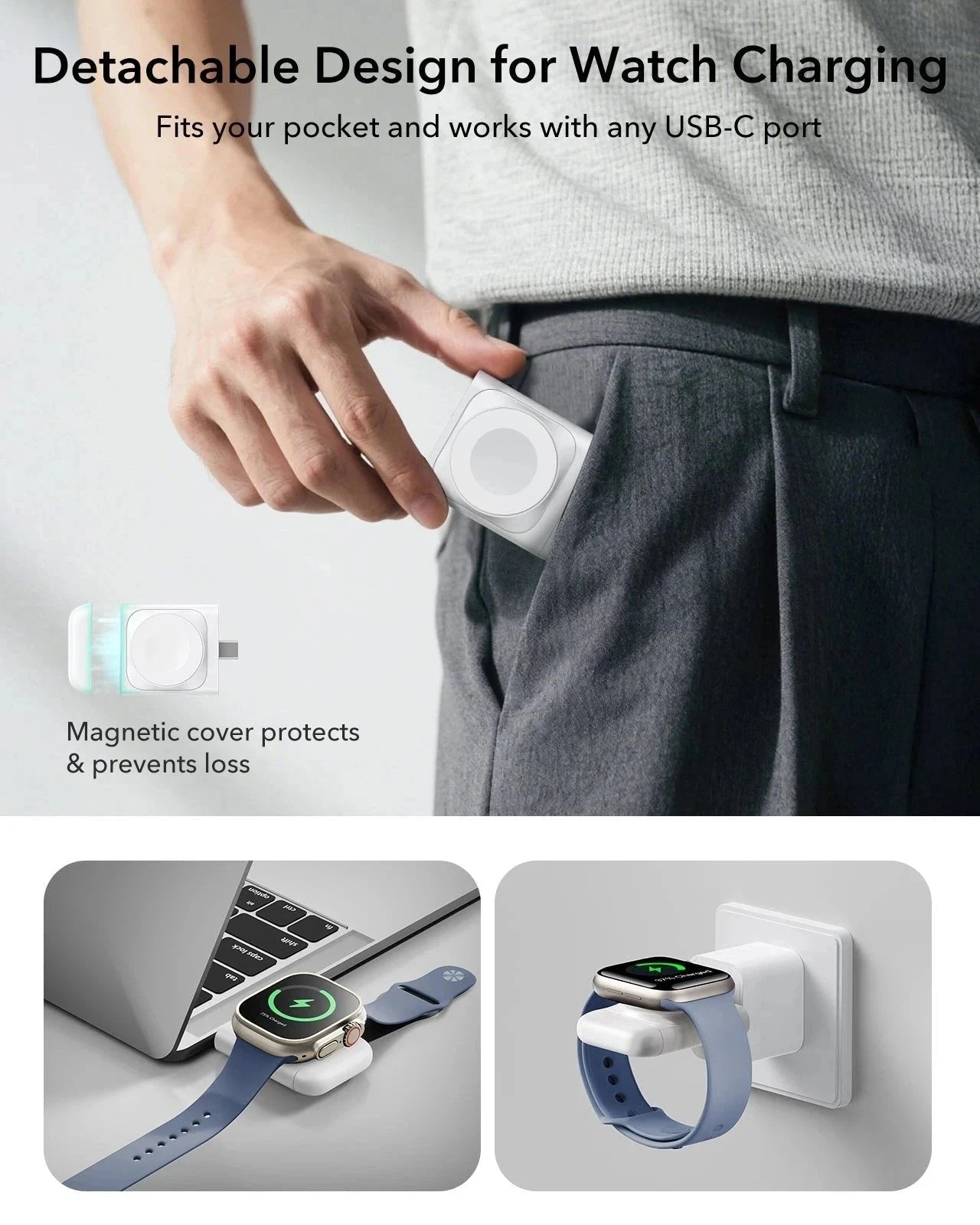 CryoBoost 3-in-1 Magnetic Charging Station (25W, Qi2.2)  - JP Plug–White ESR ESR