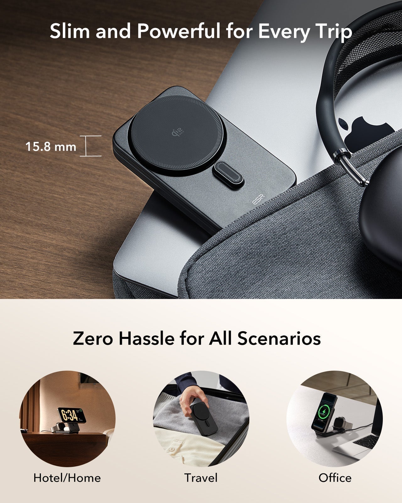 CryoBoost Foldable 3-in-1 Magnetic Charging Station  (25W) – Slim and
 powerful for every trip