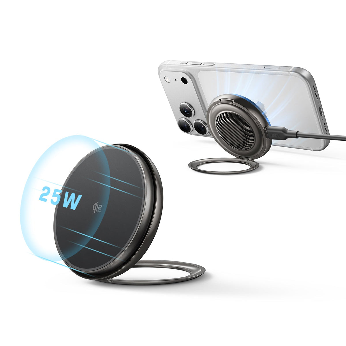 Cyclone 25W Magnetic Charging Pad with CryoBoost - Black - 1 Set