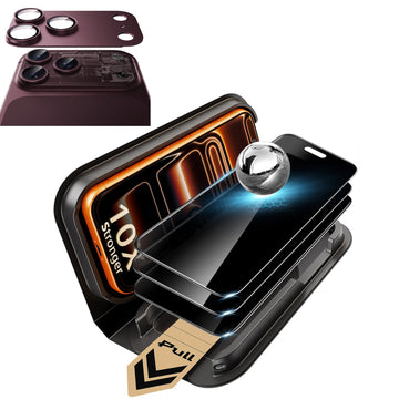 Deep Burgundy iPhone 18 Pro Max Corning Glass Privacy Screen Protector with Full Coverage Camera Lens Protector