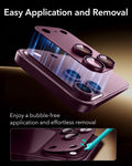 ESR Deep Burgundy iPhone 18 Pro Corning Glass Camera Lens Protector Easy Application and Removal