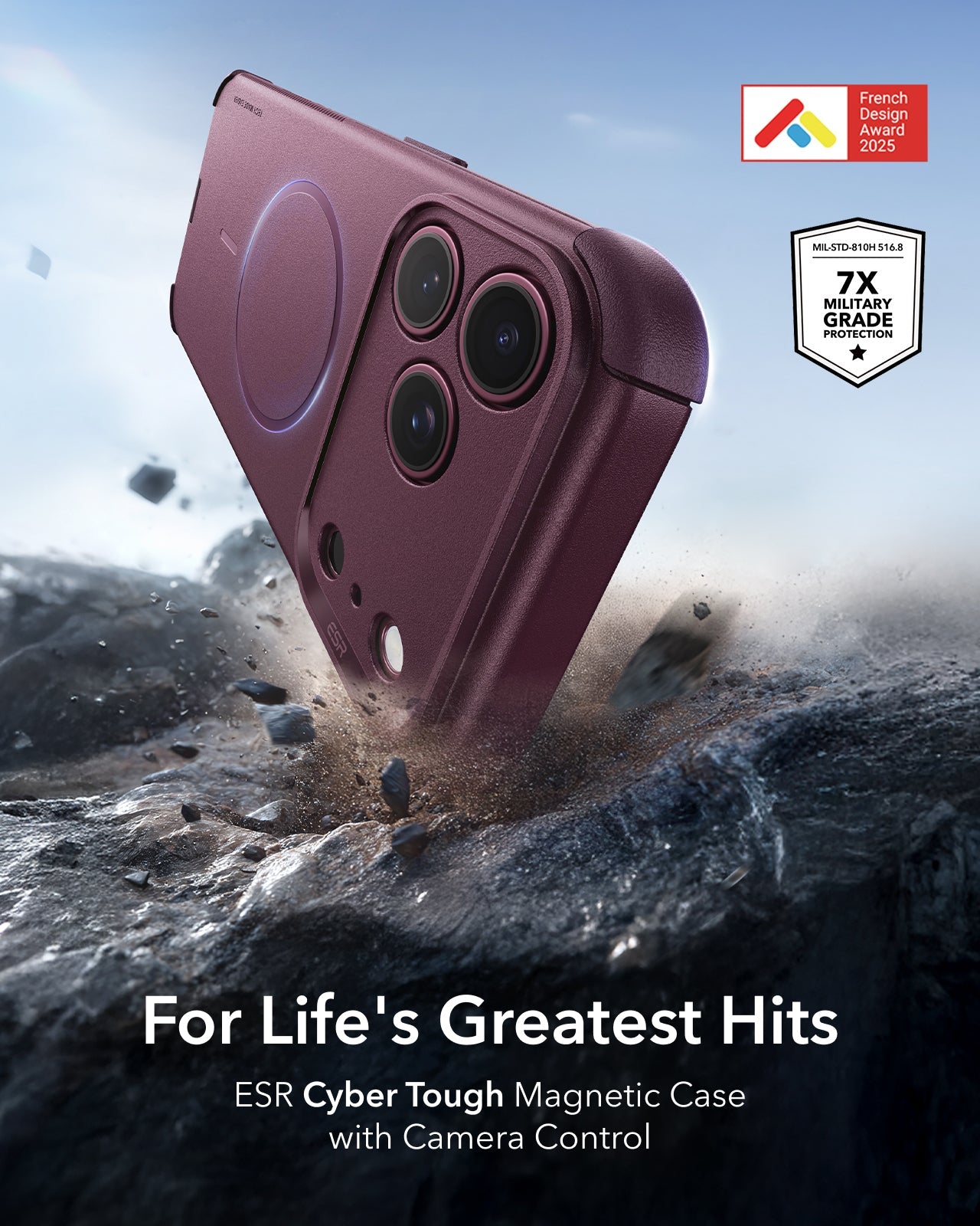 ESR Deep Burgundy iPhone 18 Pro Max Case Tough Phone Case with Magsafe For Life's Greatest Hits