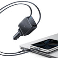 ESR Xtend 100W Retractable Car Charger with Dual Cables - Black