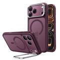 Frosted Deep Burgundy iPhone 18 Pro Max Magsafe Slim Phone Case with Stand