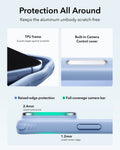 ESR Frosted Misty Blue iPhone 18 Pro Magsafe Slim Phone Case with Stand Protection All Around