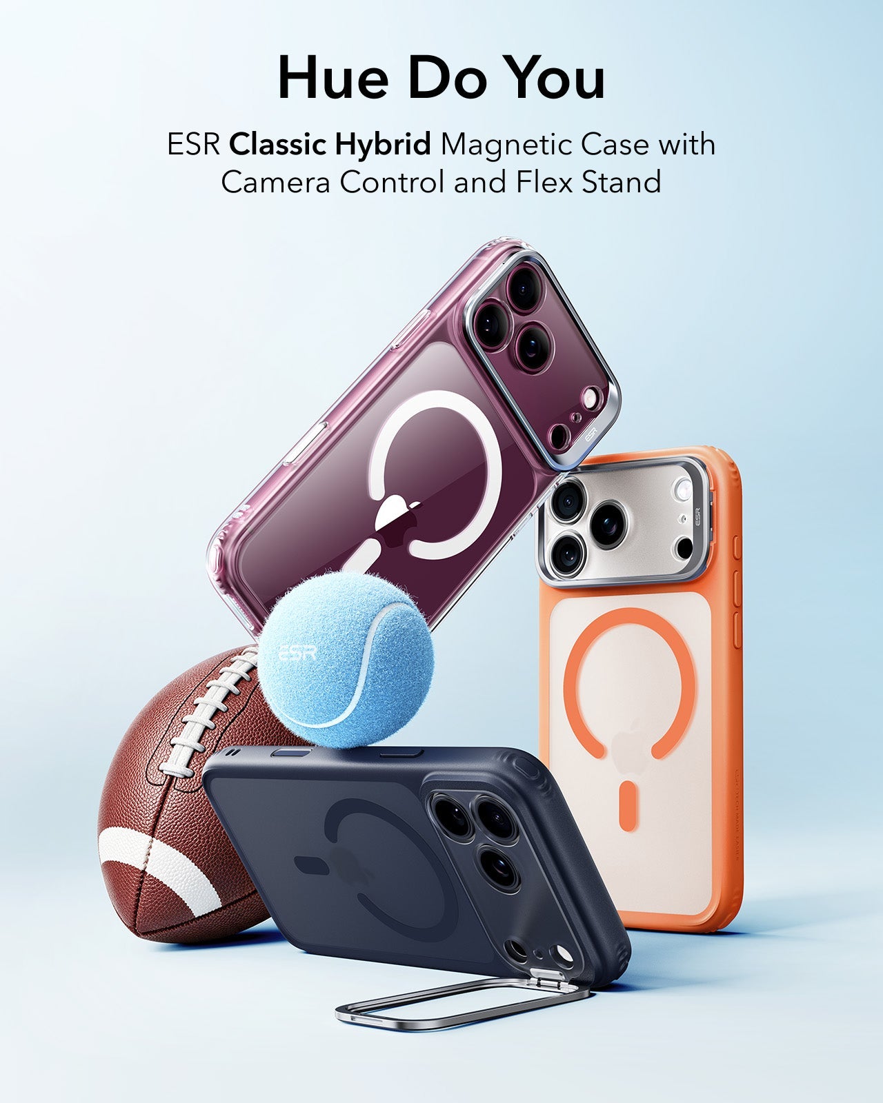 ESR Frosted Orange iPhone 18 Pro Magsafe Slim Phone Case with Stand Hue Do You