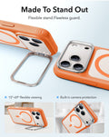 ESR Frosted Orange iPhone 18 Pro Magsafe Slim Phone Case with Stand Made To Stand Out