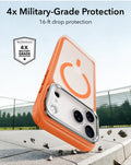 ESR Frosted Orange iPhone 18 Pro Magsafe Slim Phone Case with Stand 4x Military-Grade Protection