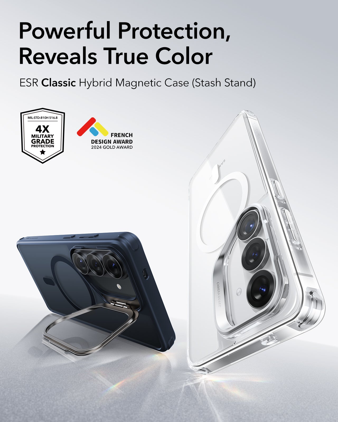 ESR Samsung Galaxy S26 Ultra Classic Hybrid Magsafe Case with Stand Frosted Blue Powerful Protection ，Reveals True Color