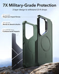 ESR Samsung Galaxy S26 Cyber Tough Magsafe Case with Stand Olive Green 7X Military Grade Protection