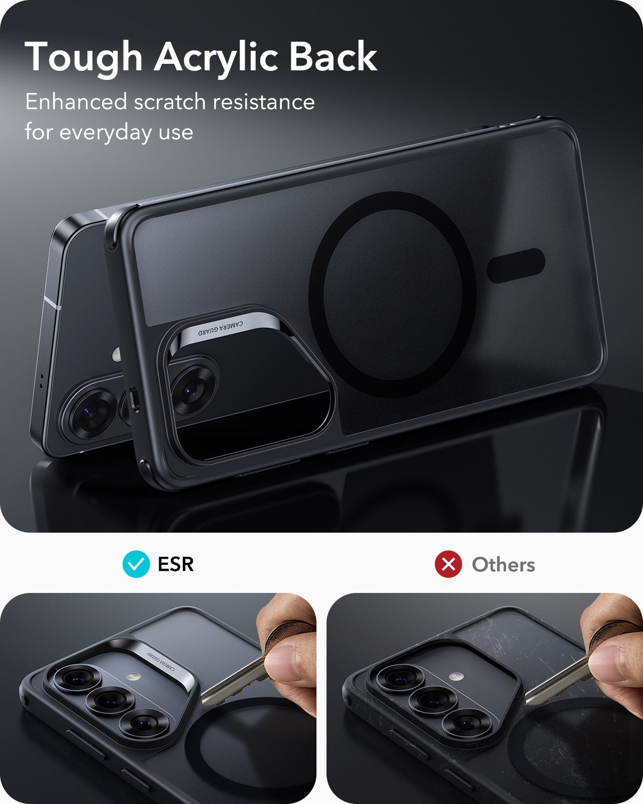 Samsung Galaxy S26 Plus Classic Hybrid Magsafe Case Frosted Black Tough Acrylic Black