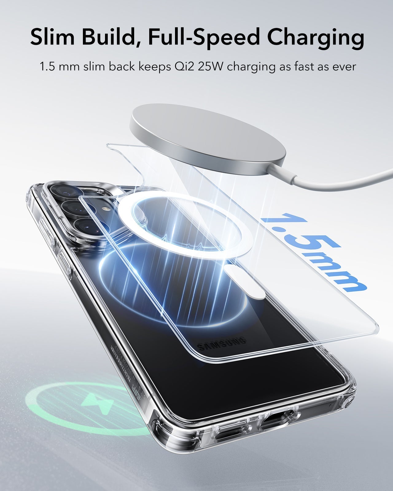 ESR Samsung Galaxy S26 Plus Classic Hybrid Magsafe Case with Stand Clear Slim Profile Full Speed Charging