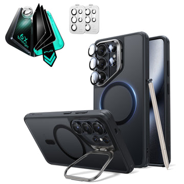 ESR Galaxy S26 Ultra Classic Hybrid Magsafe Case with Stand and Armorite Privacy Screen Protector Set Frosted Black