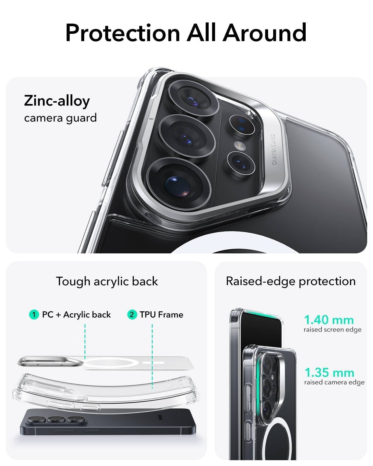 ESR Samsung Galaxy S26 Ultra Classic Hybrid Magsafe Case with Stand Clear Protection All Around