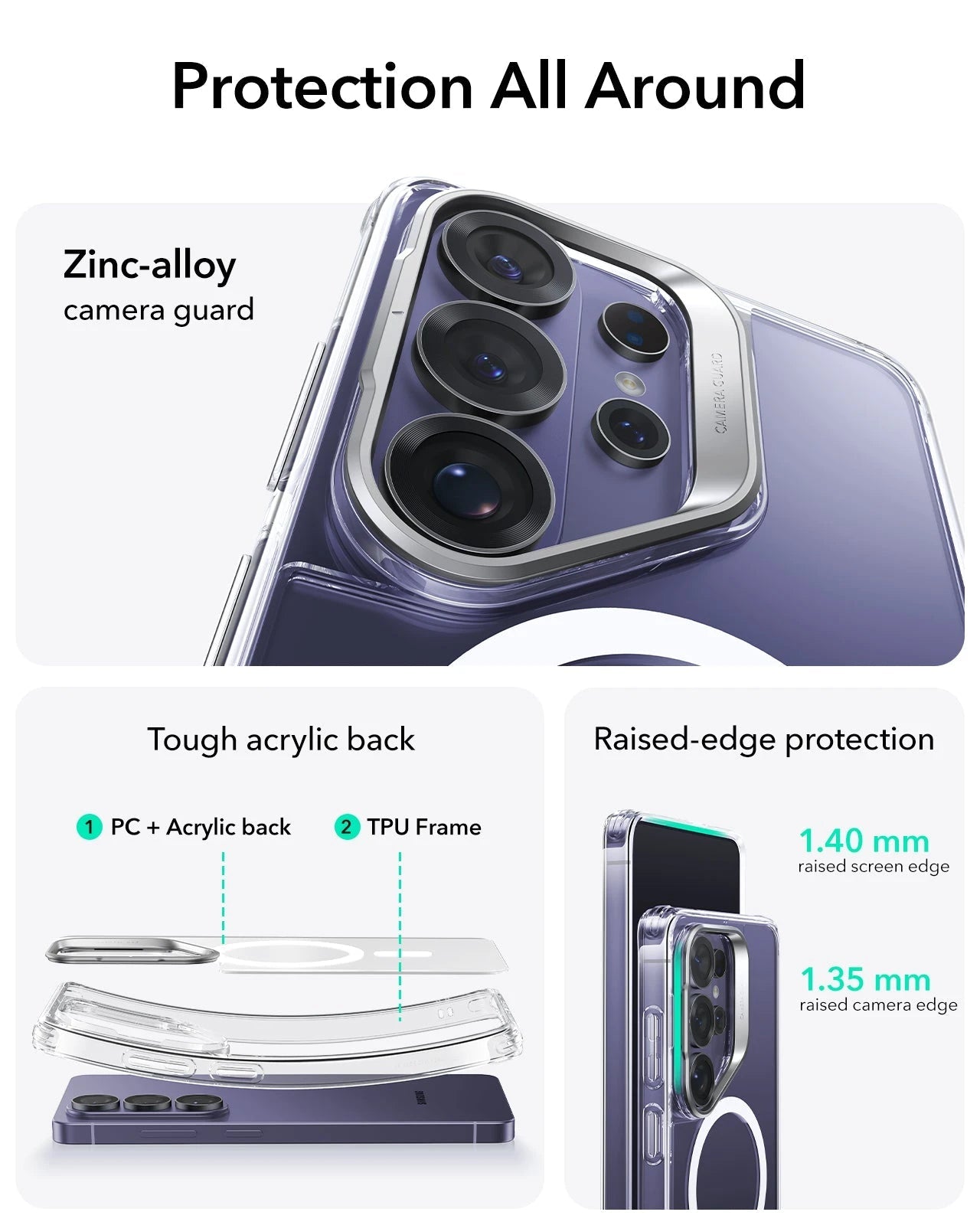 ESR Samsung Galaxy S26 Ultra Classic Hybrid Magsafe Case with Stand Clear Protection All Around
