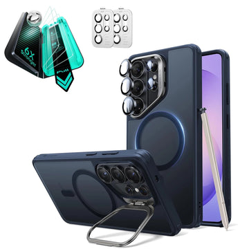 Galaxy S26 Ultra Classic Hybrid Magsafe Case with Stand and Armorite Screen Protector Frosted Blue