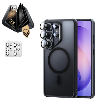 Galaxy S26 Ultra Classic Hybrid Magsafe Case and Corning Glass Privacy Screen Protector Set Frosted Black