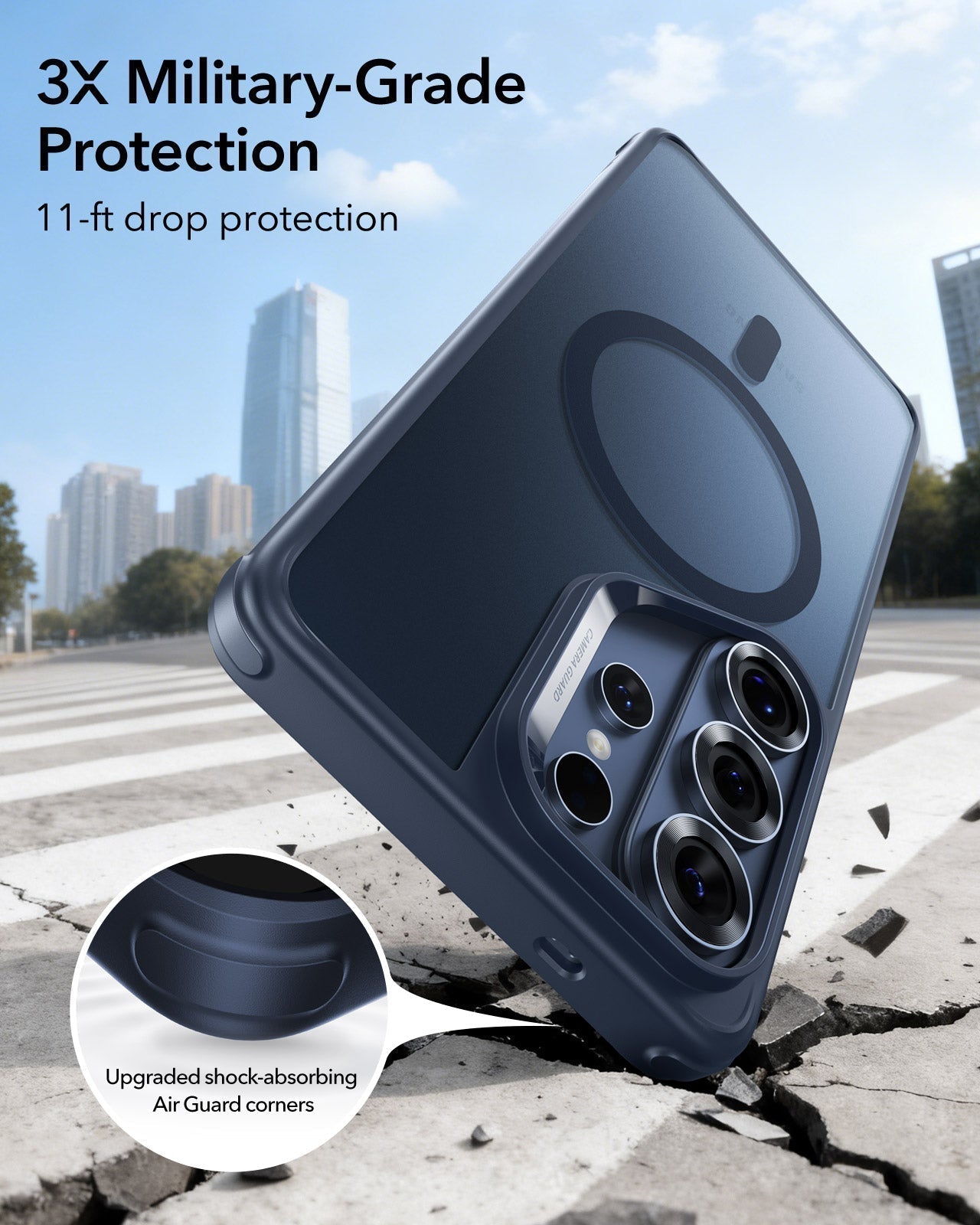 Samsung Galaxy S26 Ultra Classic Hybrid Magsafe Case Clear Frosted Blue 3X Military Grade Protection