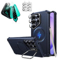 Galaxy S26 Ultra Cyber Tough Magsafe Case with Stand and Armorite Screen Protector Set Blue