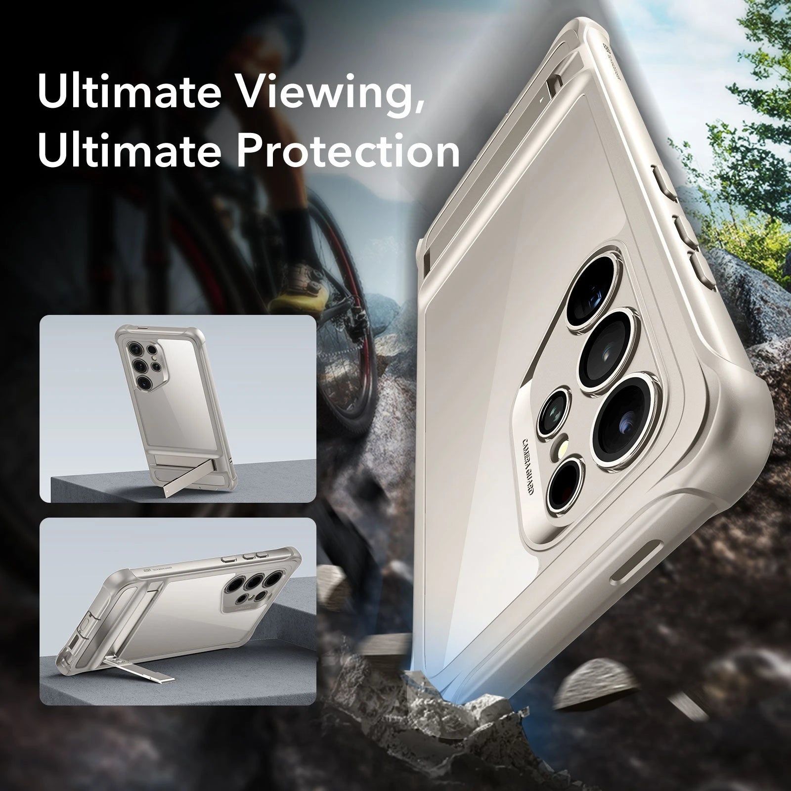 Galaxy S24 Ultra Armor Kickstand Case - Clear Grey - ESR 