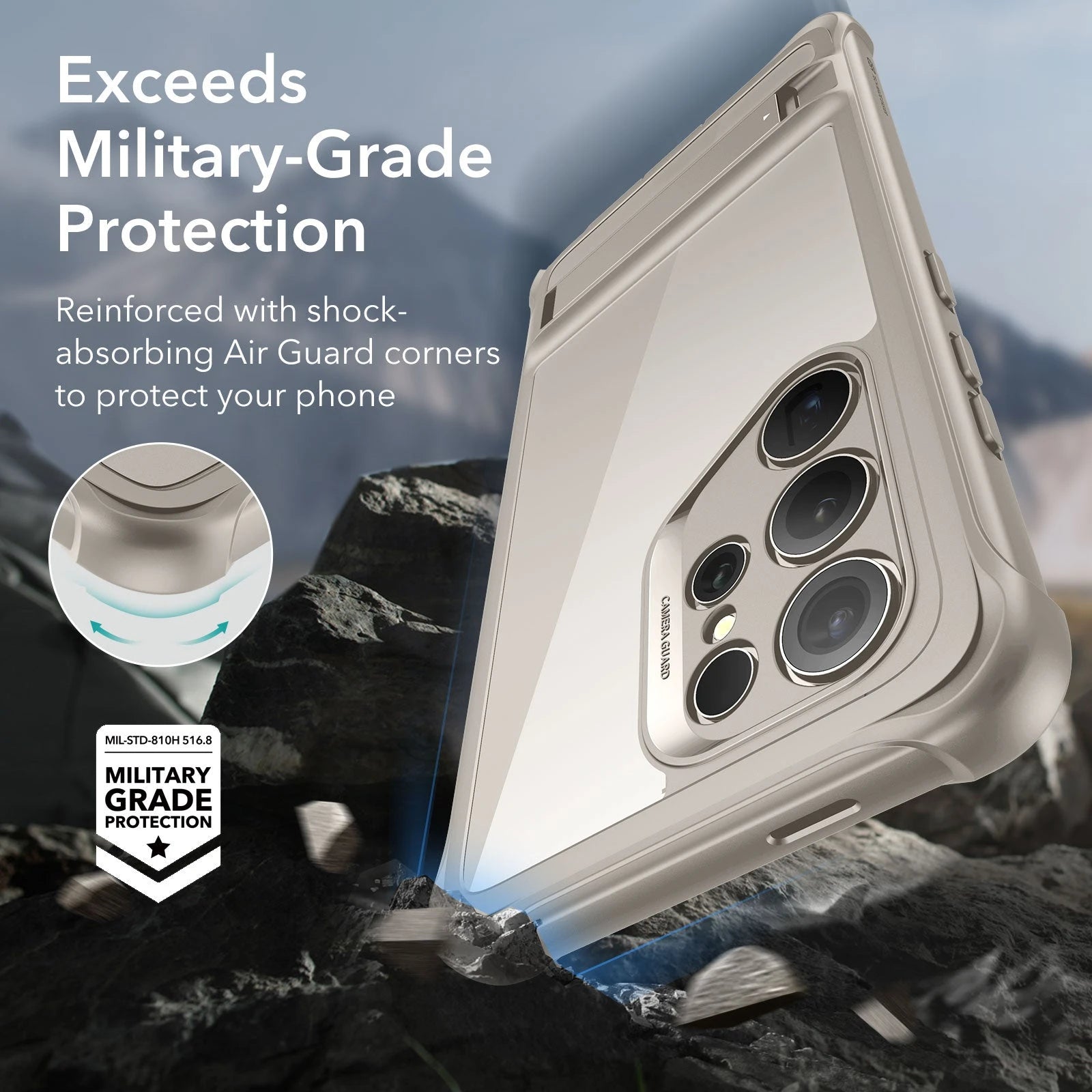 Galaxy S24 Ultra Armor Kickstand Case - Clear Grey - ESR 