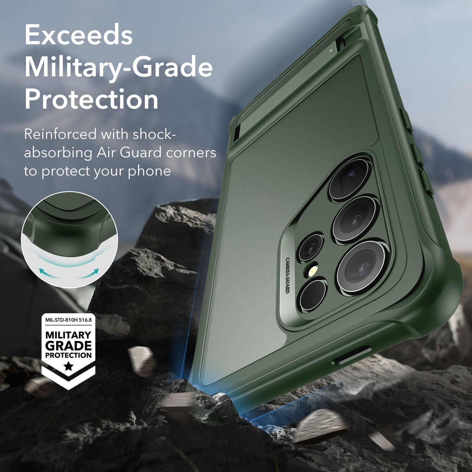 Galaxy S24 Ultra Armor Kickstand Case - Frosted Green - ESR 