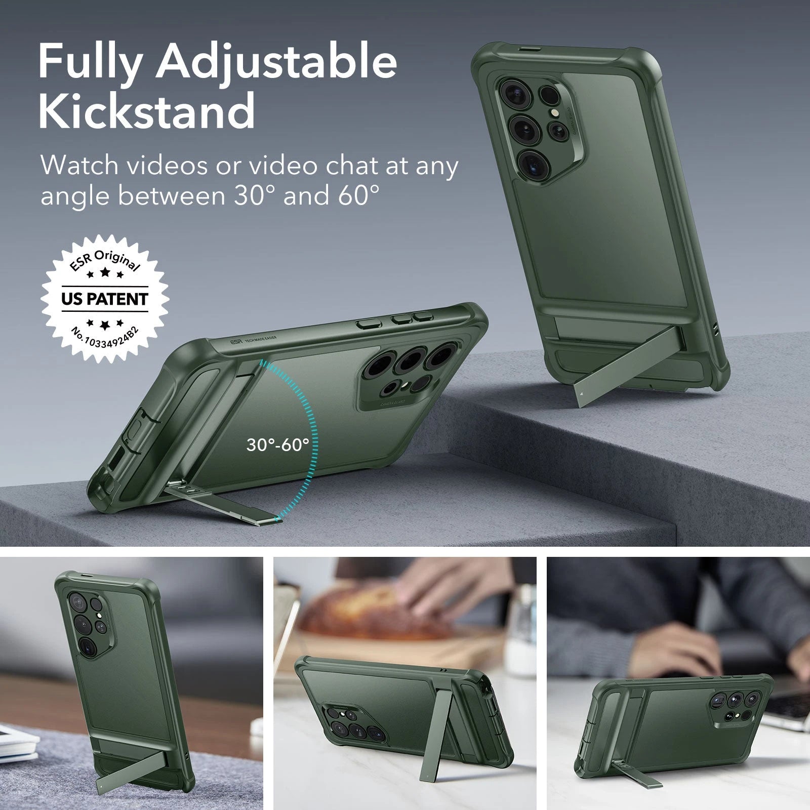 Galaxy S24 Ultra Armor Kickstand Case - Frosted Green - ESR 