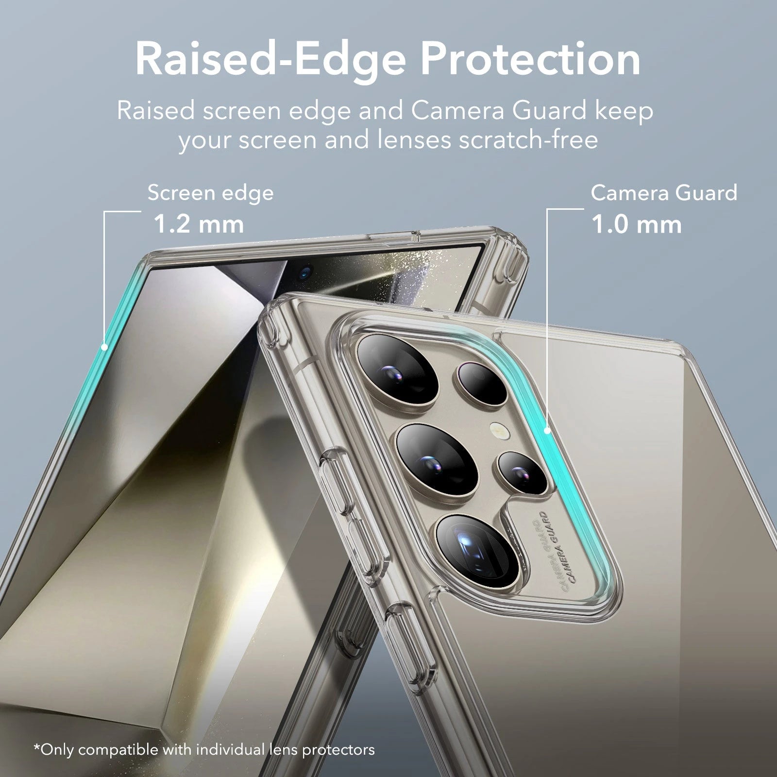 Galaxy S24 Ultra Boost Kickstand Case - Clear Grey - ESR 