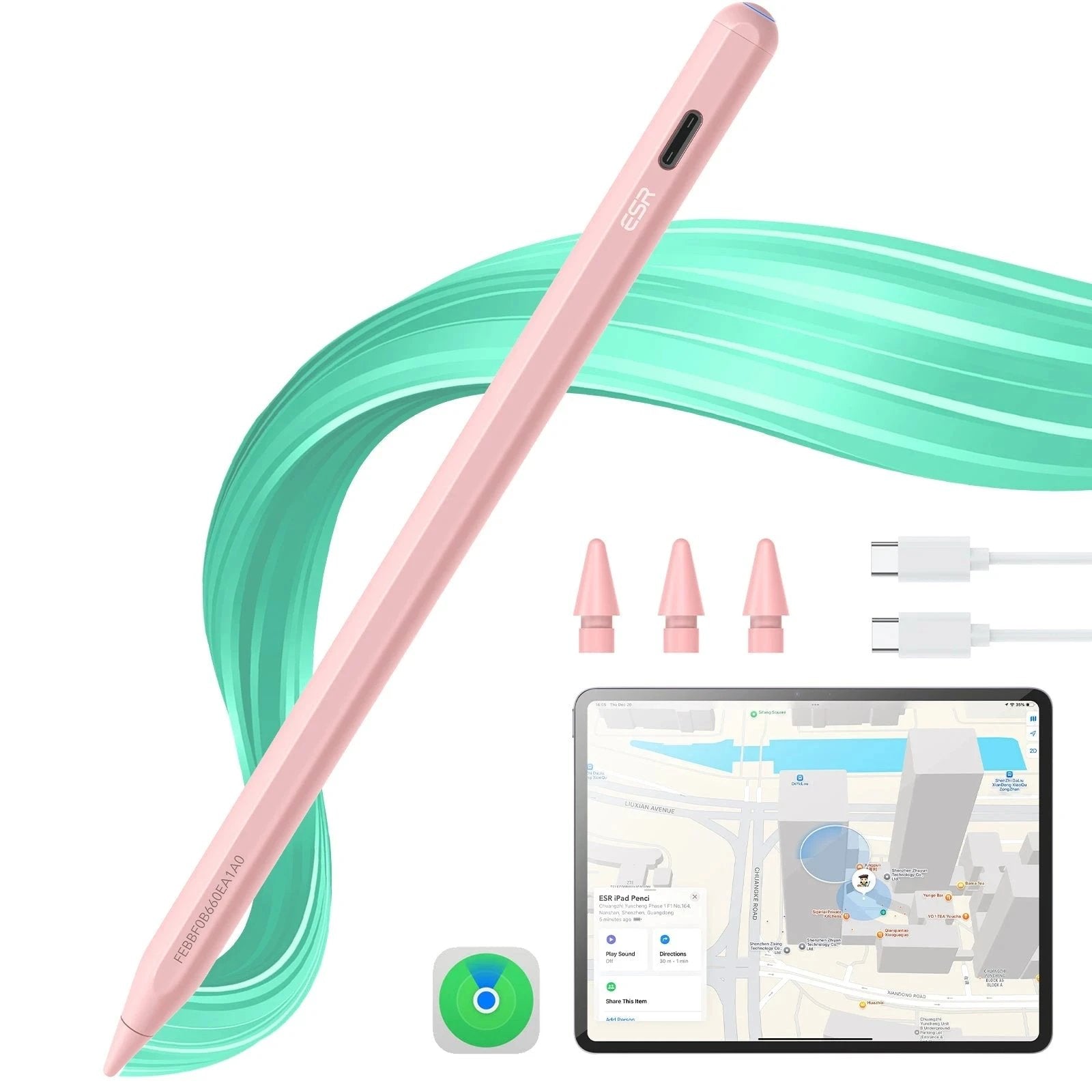 Geo Digital Pencil with Built-in Find My - Pink ESR ESR