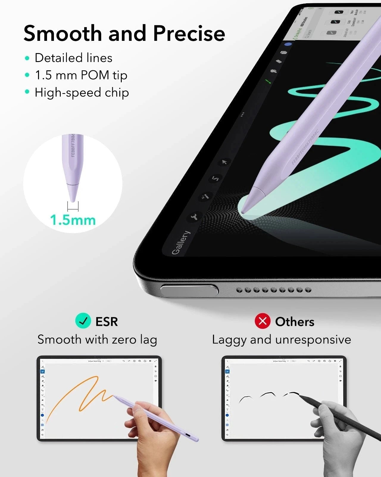 Geo Digital Pencil with Built-in Find My - Purple ESR ESR