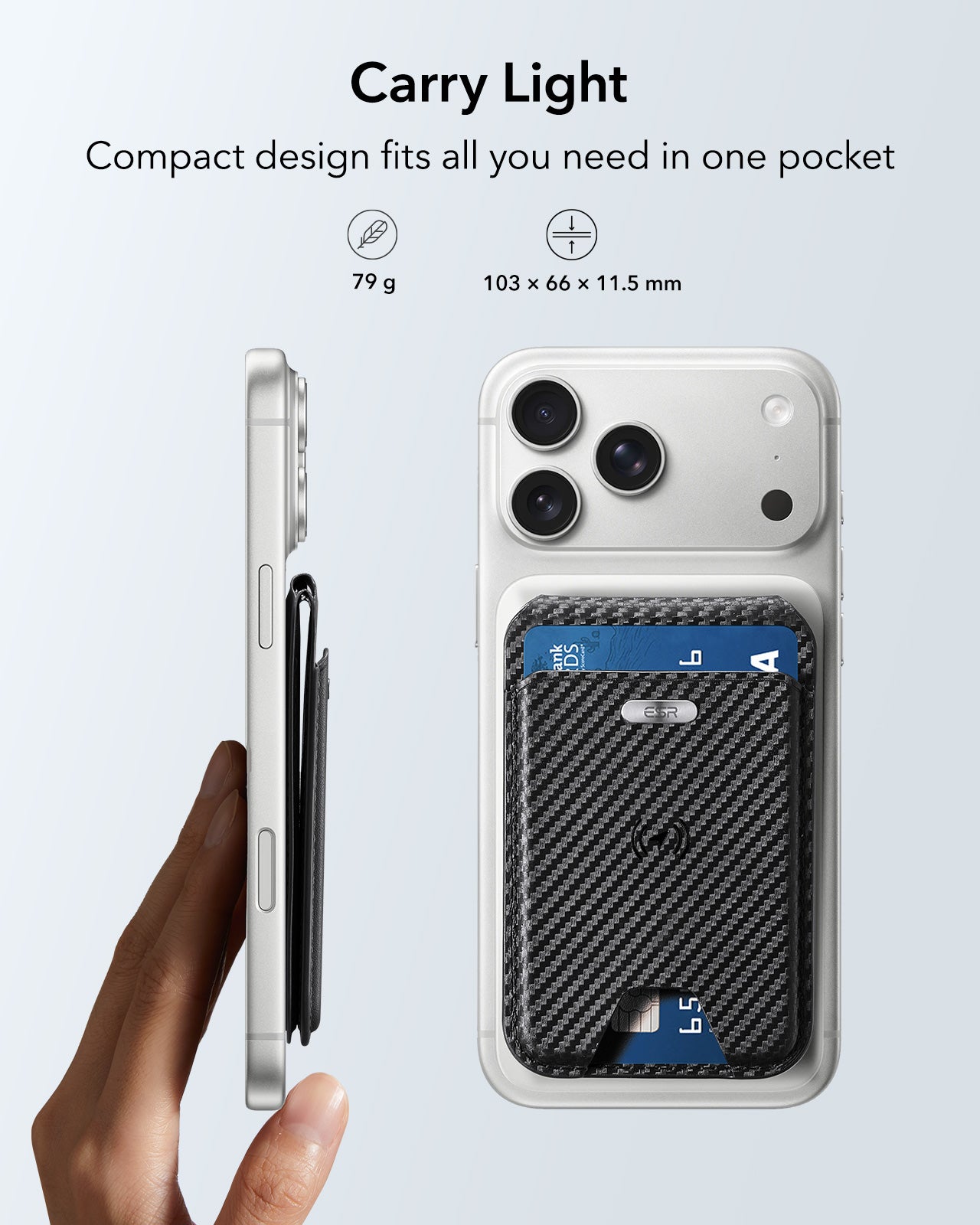 Geo Magnetic Wallet Stand-carry light