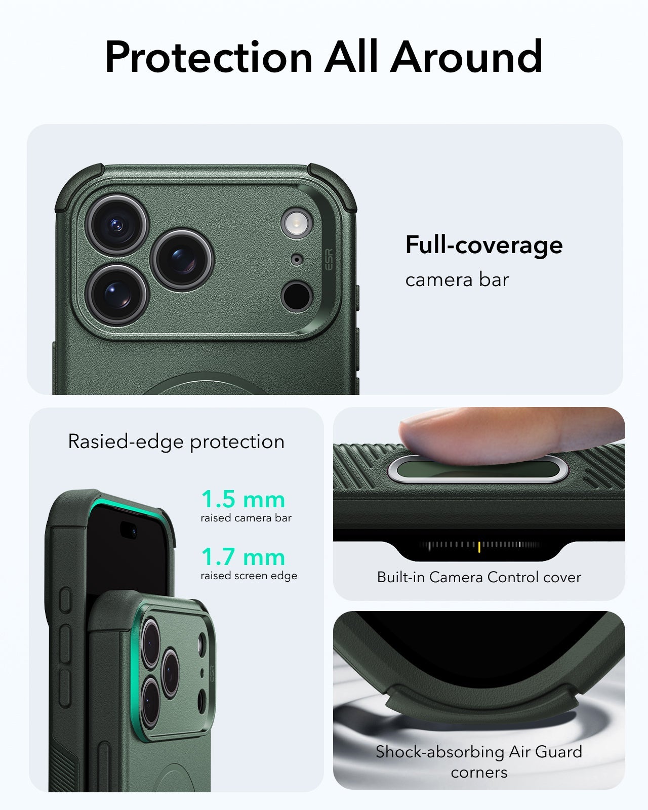 ESR Olive Green iPhone 18 Pro Case Tough Phone Case with Magsafe For Life's Greatest Hits