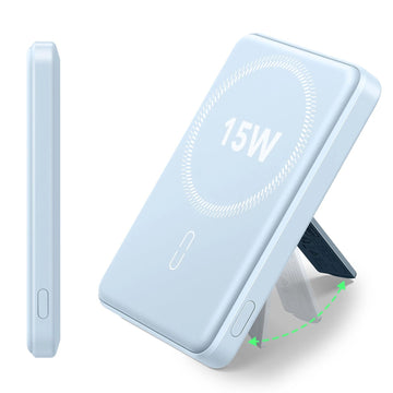HaloLock MagSlim Wireless Power Bank (15W, 5,000 mAh, Kickstand) - Sky Blue ESR ESR