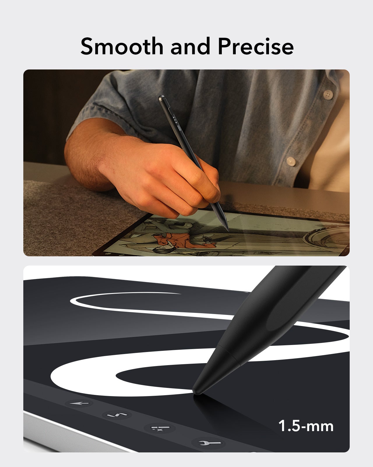 Shift Keyboard Case (Detachable) With Black Digital Pencil Bundle -Smooth And precise