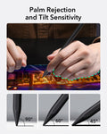 Shift Keyboard Case (Detachable) With Black Digital Pencil Bundle -palm rejection and tilt sensitivity